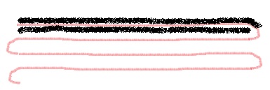 The path of an individual that only understand one dimension. The black shows that the track is wide, but can not be understood.